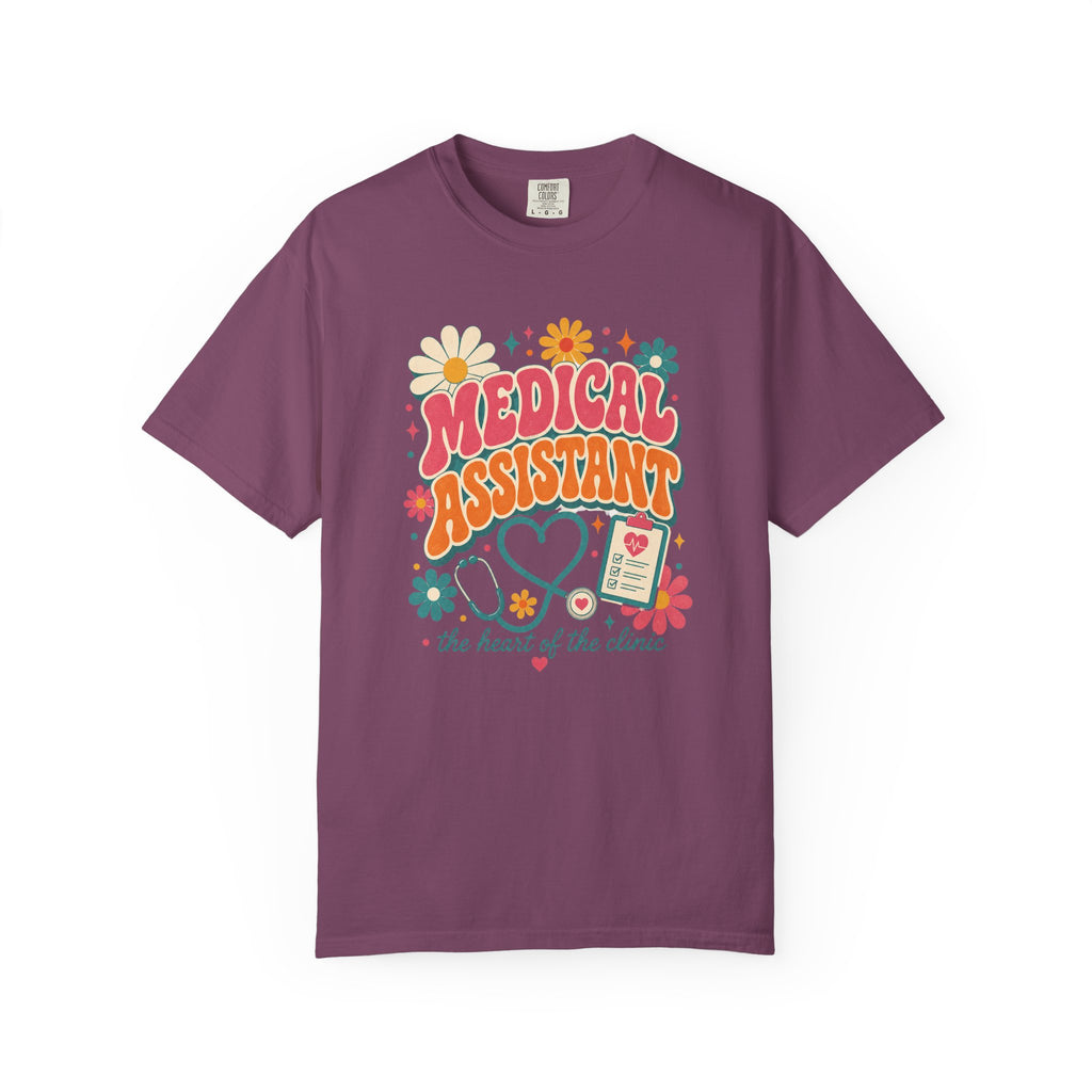 Medical Assistant Heart of the Clinic Comfort Colors 1717 tee in Berry