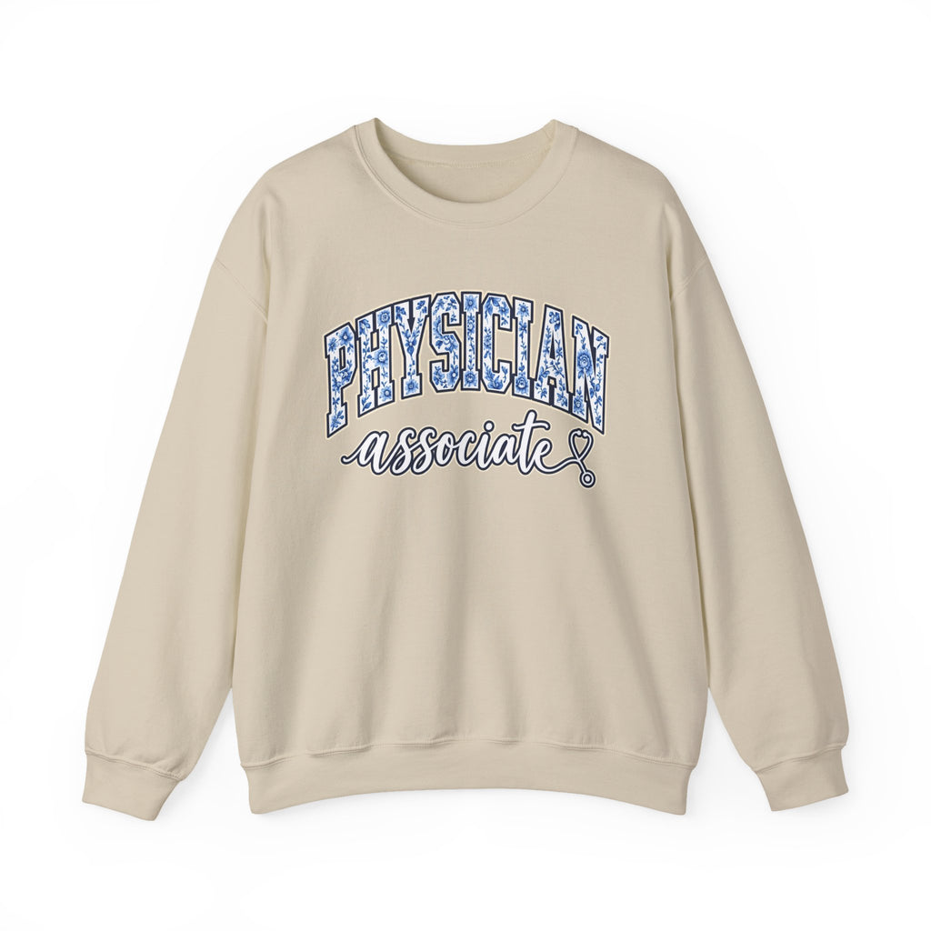 Physician Associate Floral Varsity Sweatshirt in Sand