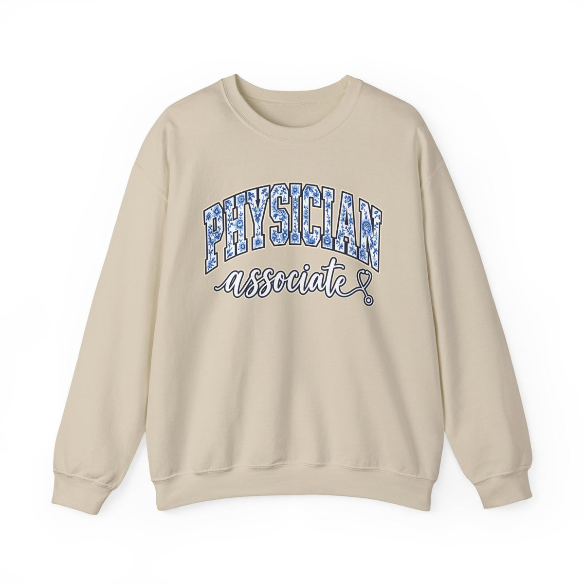 Physician Associate Floral Varsity Sweatshirt in Sand