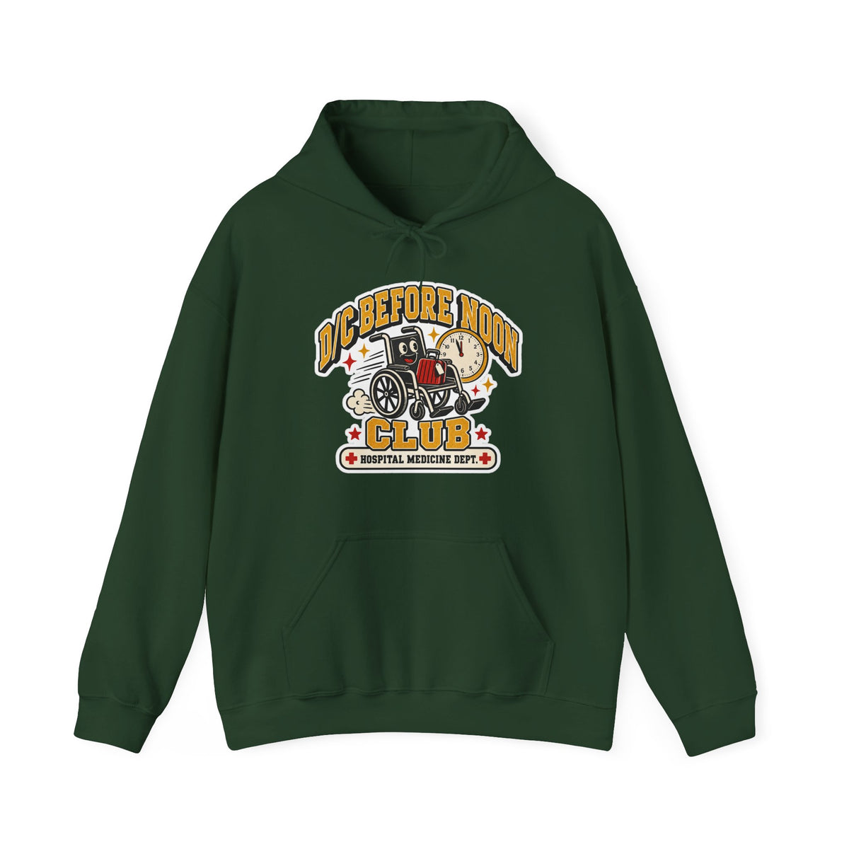 D/C Before Noon Club Hoodie in Forest Green