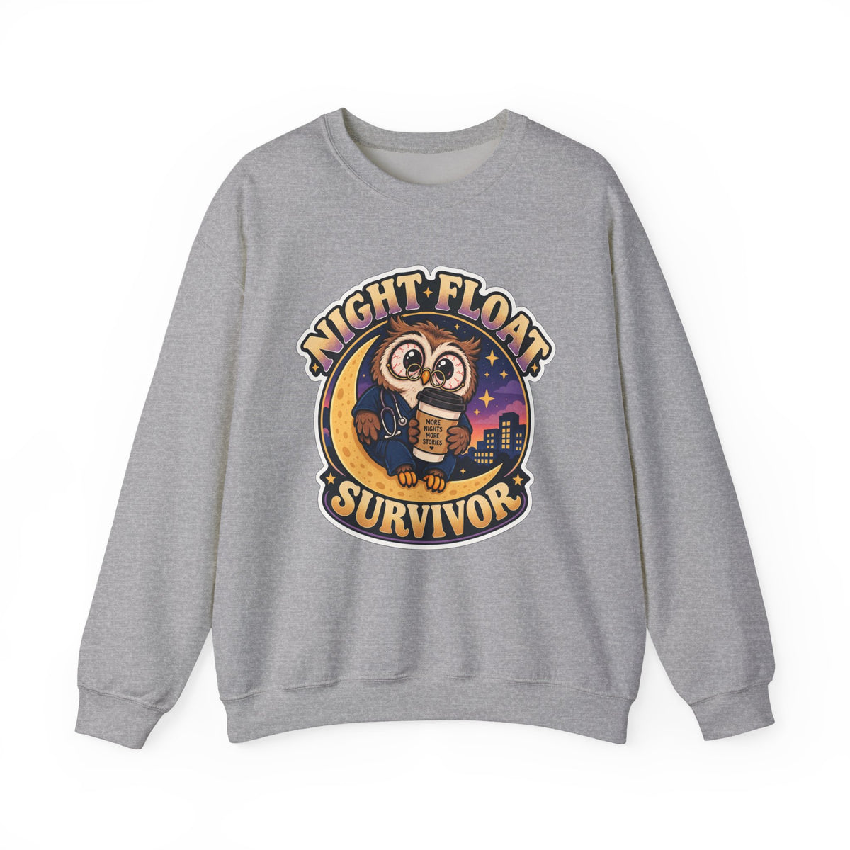 Night Float Survivor Sweatshirt in Sport Grey