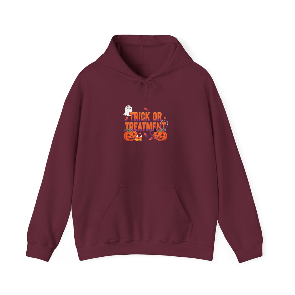 Trick or Treatment Hoodie in Maroon