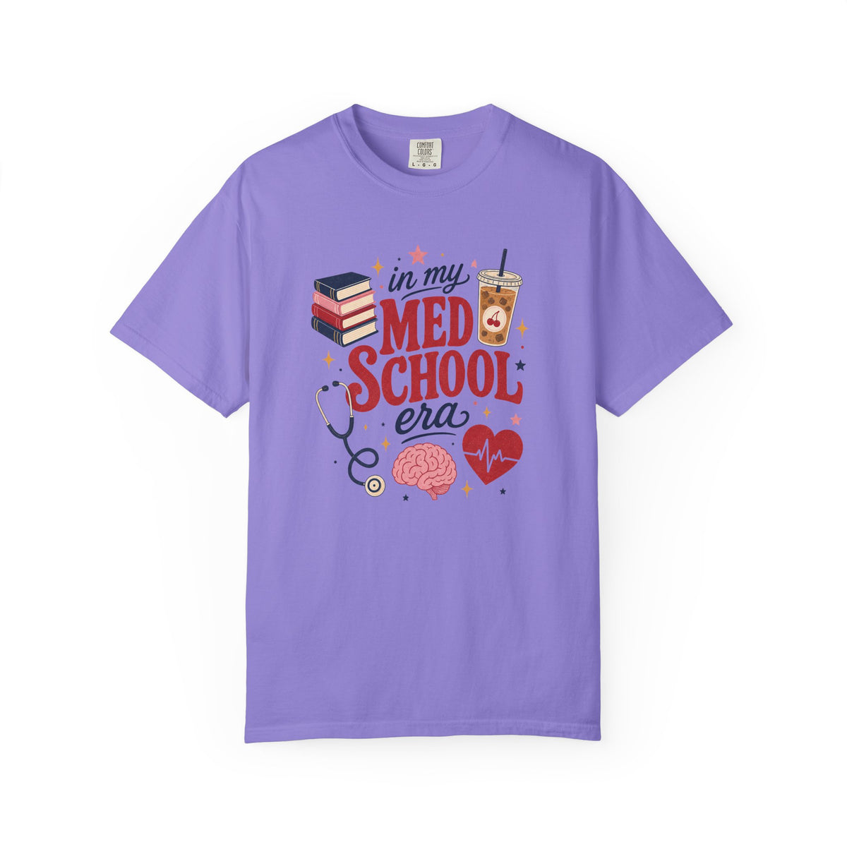 In My Med School Era Comfort Colors 1717 tee in Violet