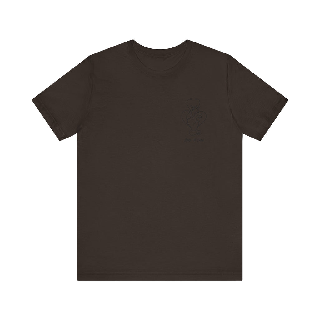 Born to Care Heart Stethoscope T-Shirt in Brown