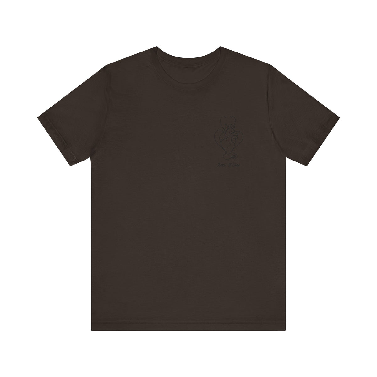Born to Care Heart Stethoscope T-Shirt in Brown