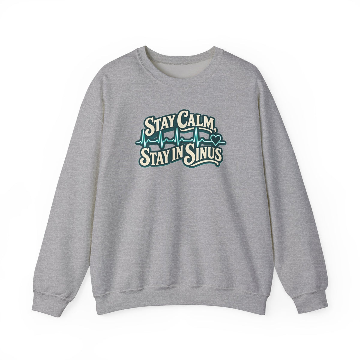 Stay Calm Stay in Sinus Sweatshirt in Sport Grey