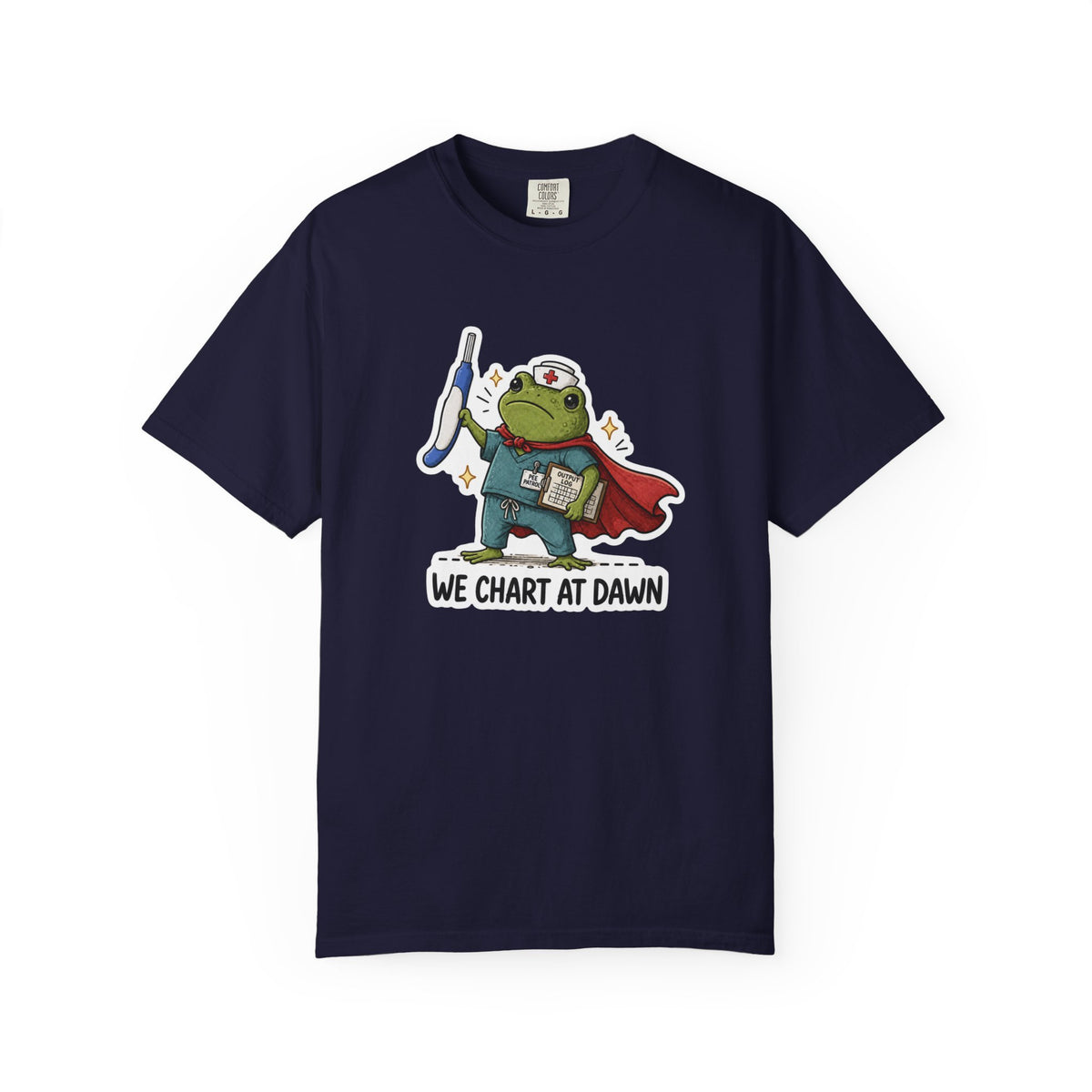 We Chart at Dawn Frog Shirt in True Navy