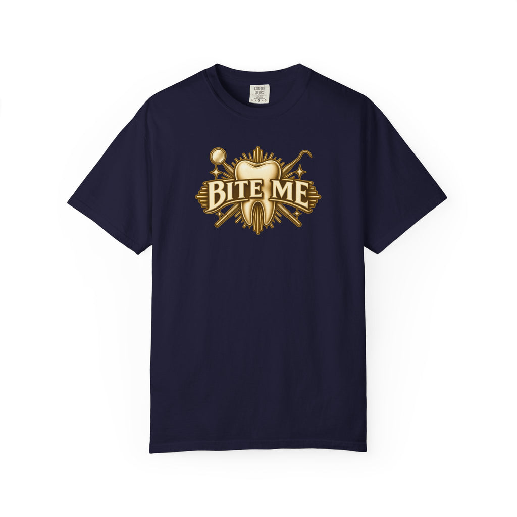 Bite Me Crest Shirt in True Navy