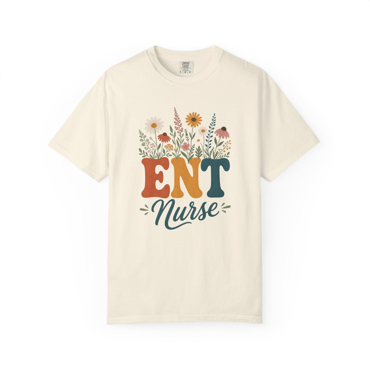 Wildflower ENT Nurse Comfort Colors 1717 tee in Ivory