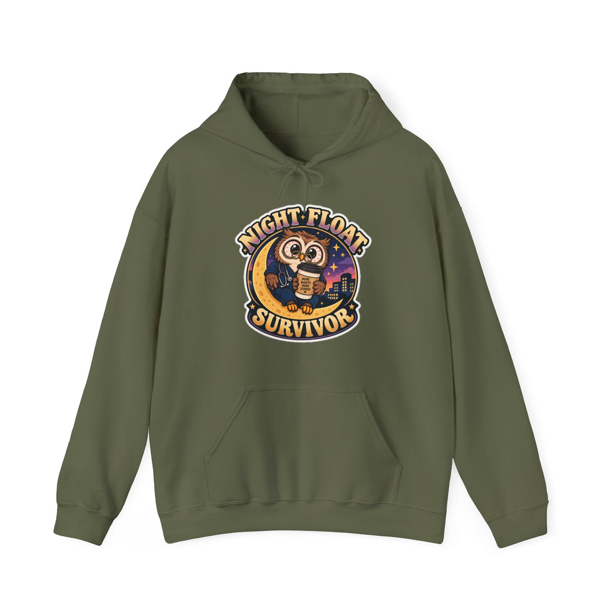 Night Float Survivor Hoodie in Military Green