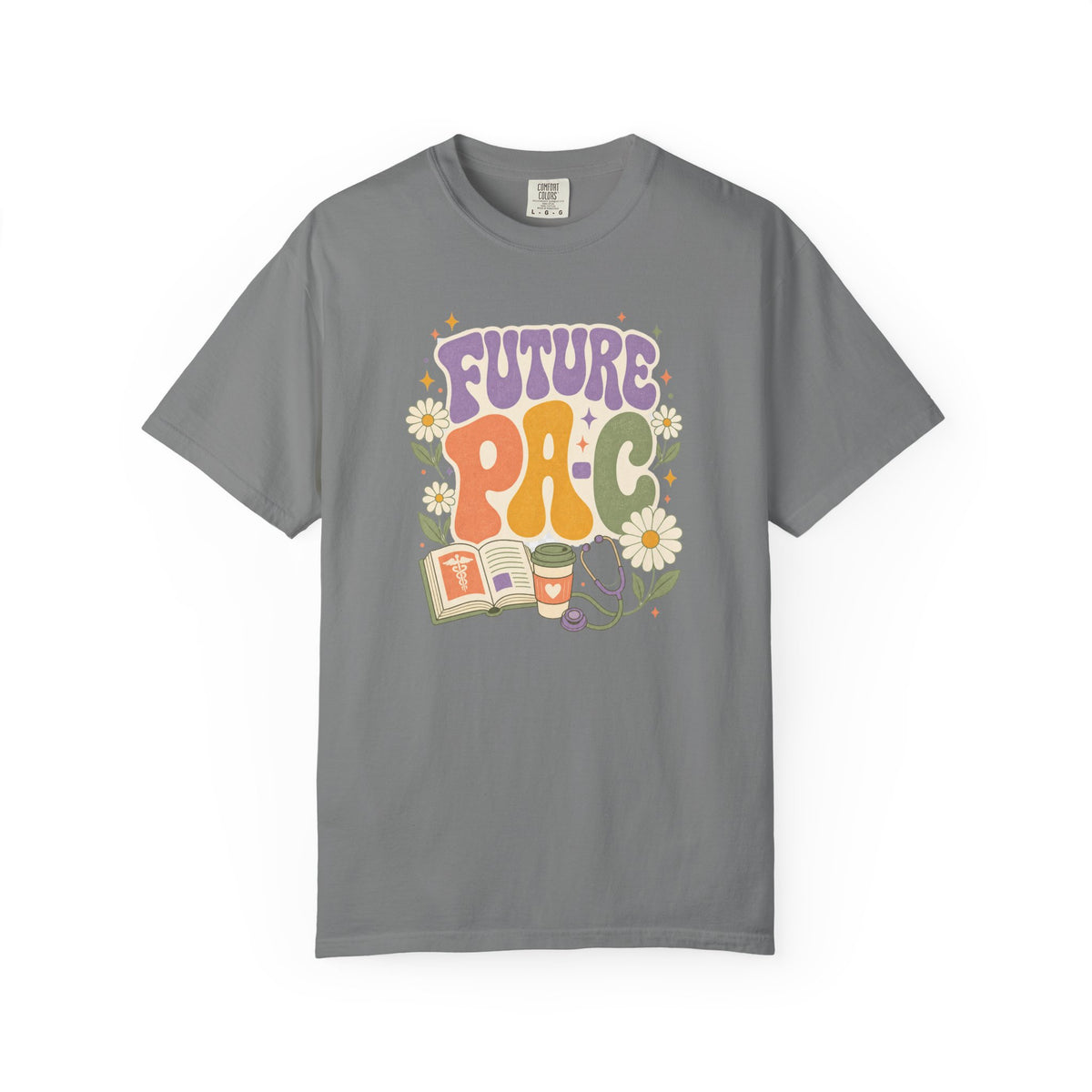 Future PA-C floral Comfort Colors 1717 tee in Grey