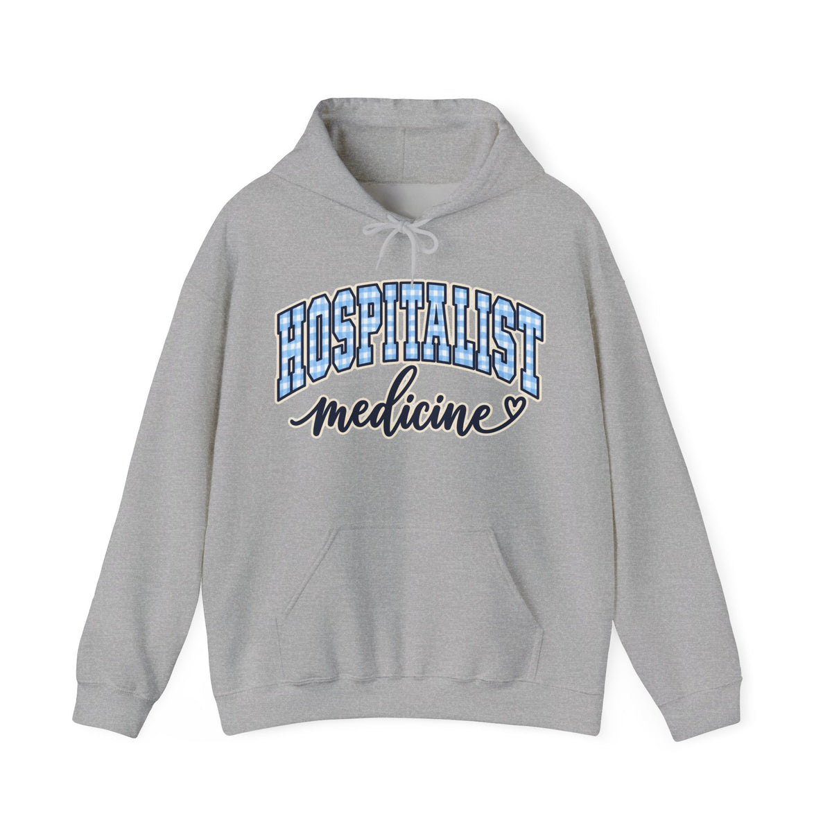 Hospitalist Gingham Hoodie in Sport Grey