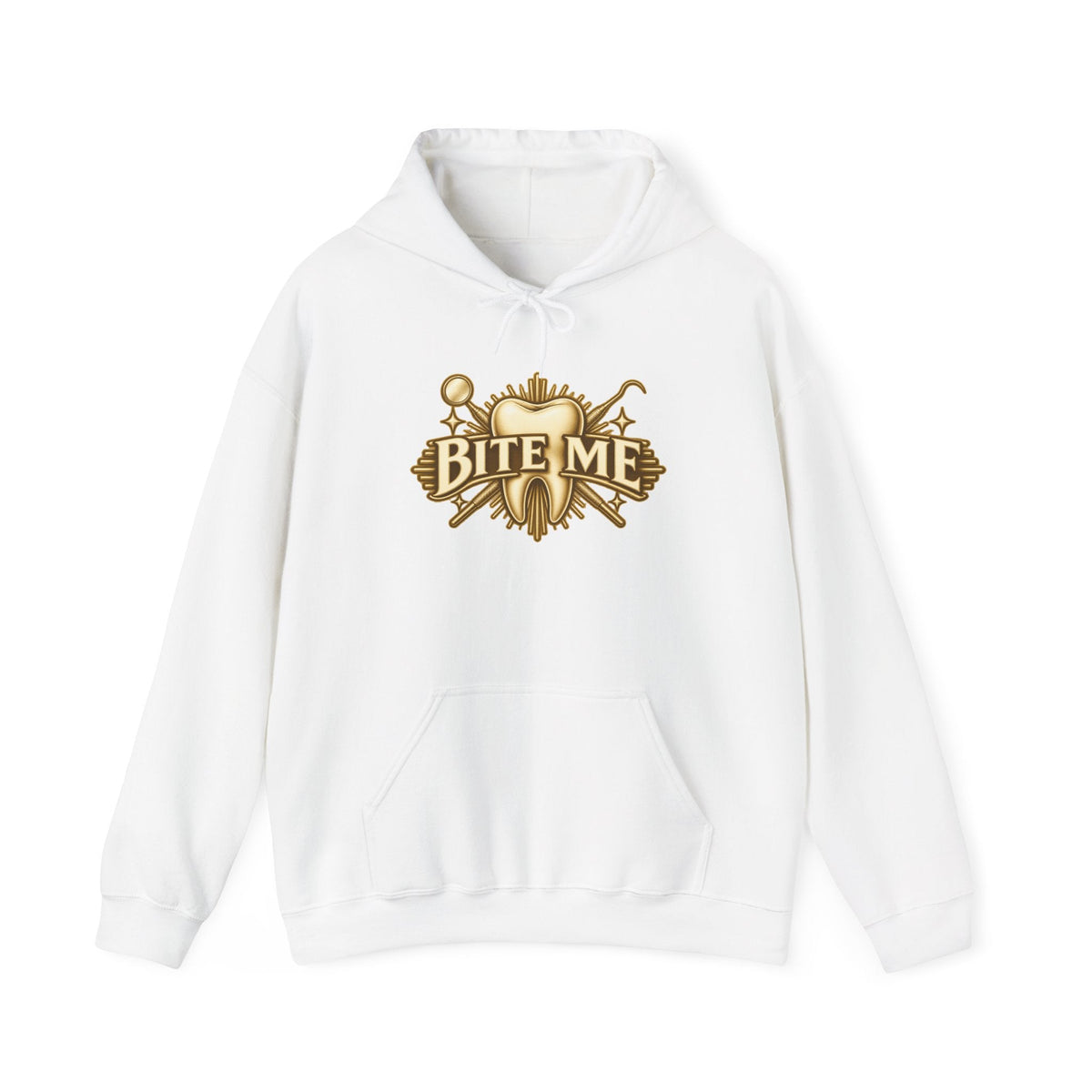 Bite Me Crest Hoodie in White
