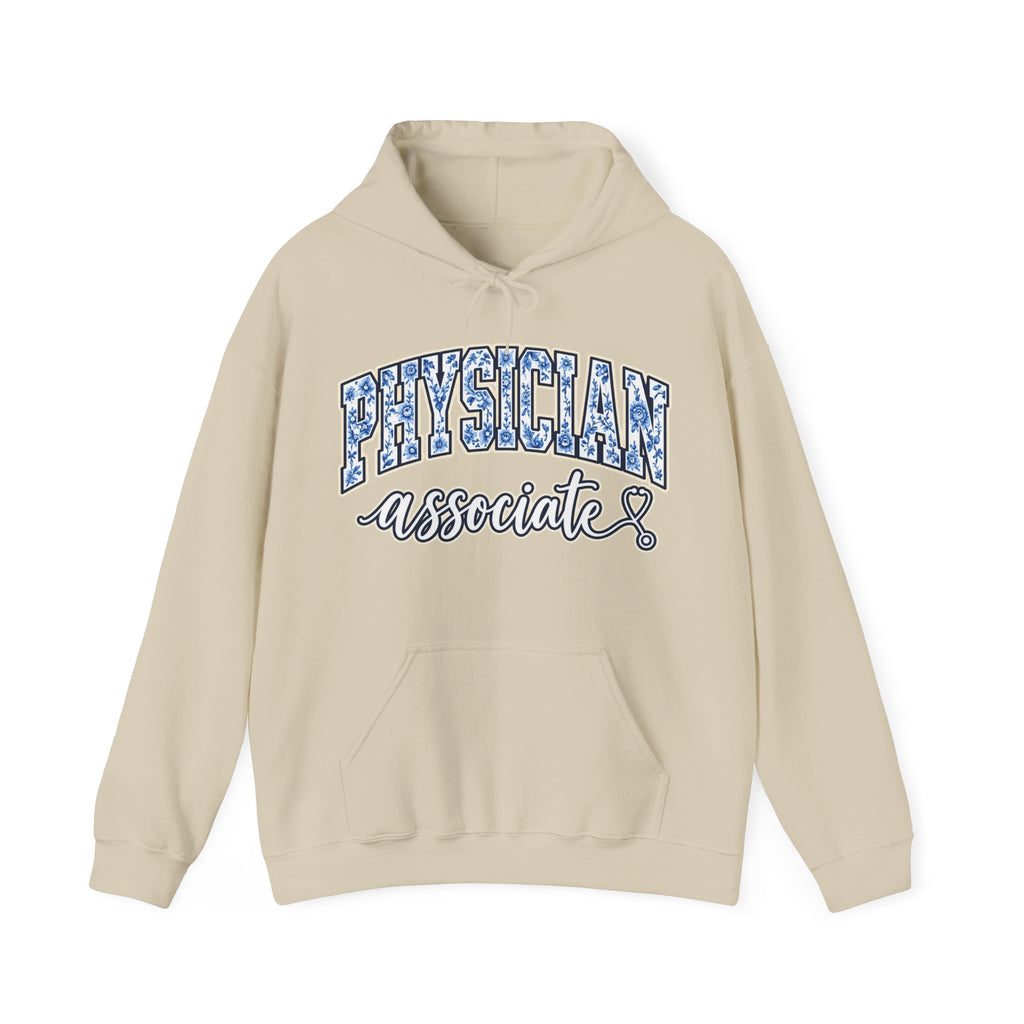 Physician Associate Floral Varsity Hoodie in Sand