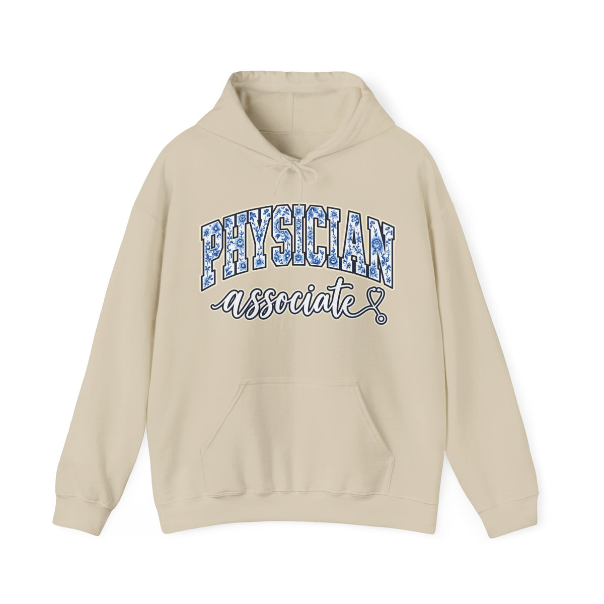 Physician Associate Floral Varsity Hoodie in Sand