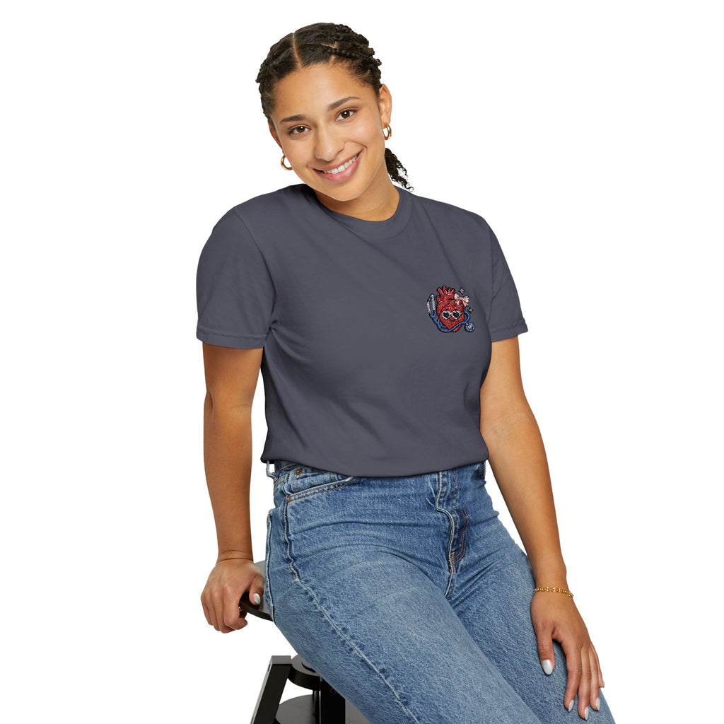 Cute Anatomical Heart Doctor Comfort Colors T-Shirt | Cardiology Nurse Gift