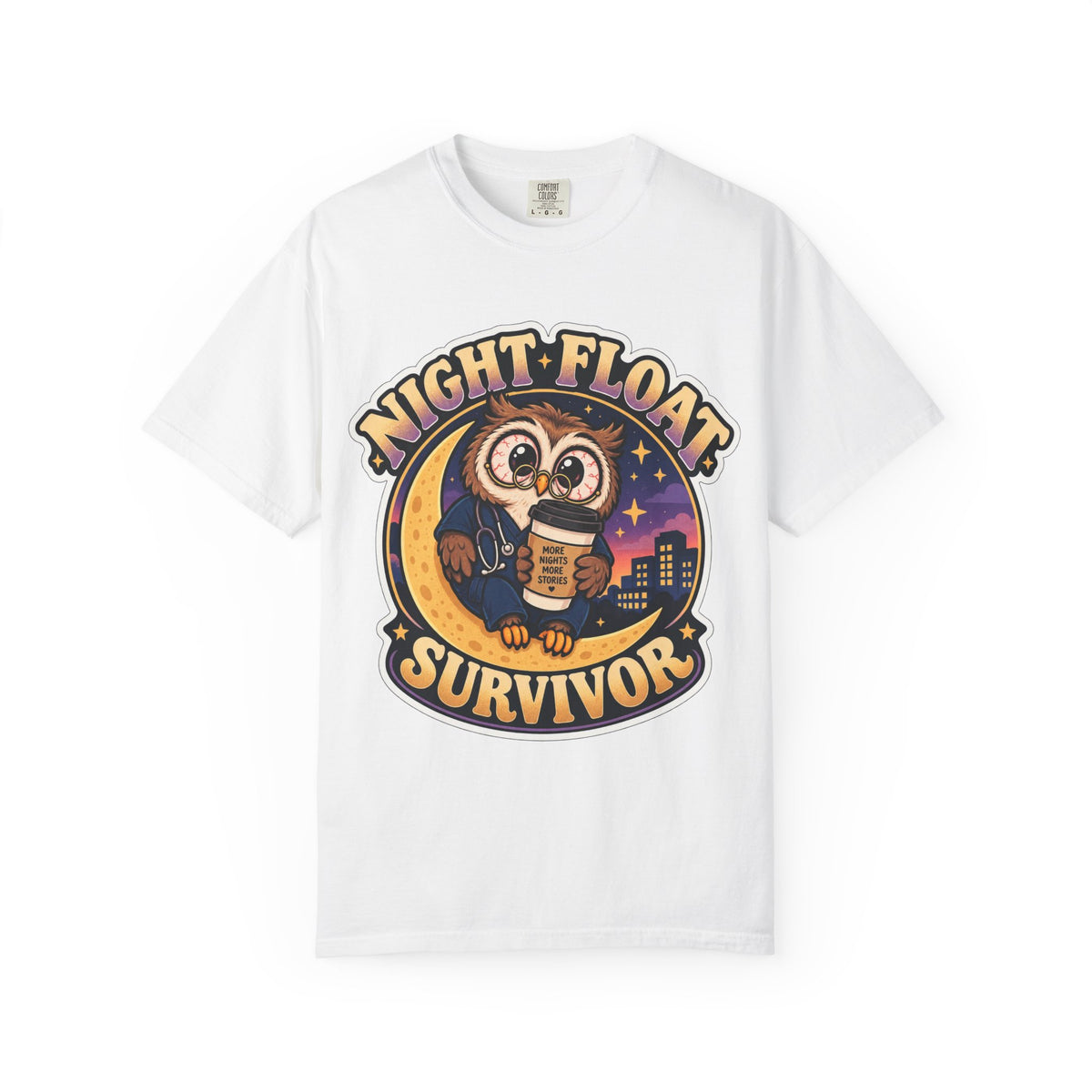 Night Float Survivor Shirt in White