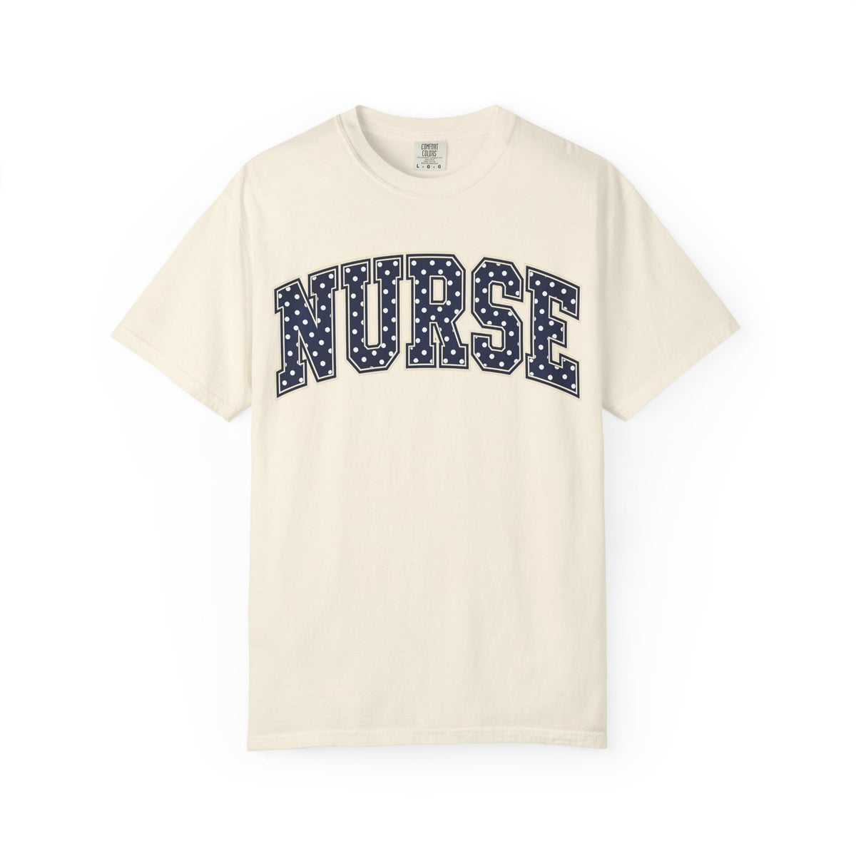 Nurse Polka Dot Varsity Shirt in Ivory