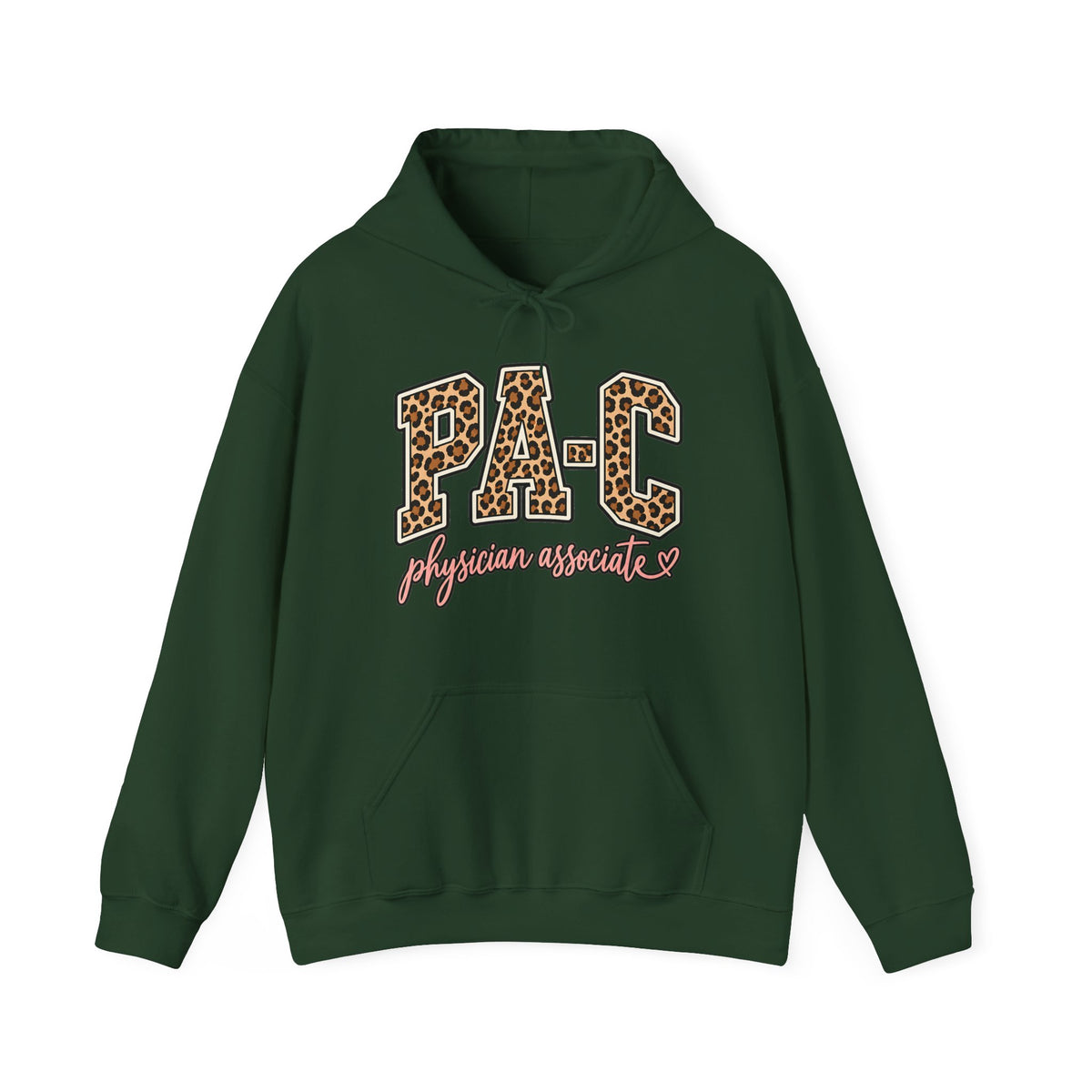 PA-C Leopard Hoodie in Forest Green