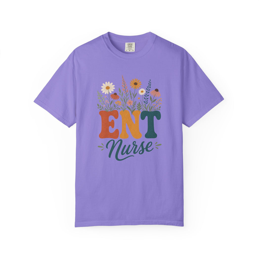 Wildflower ENT Nurse Comfort Colors 1717 tee in Violet