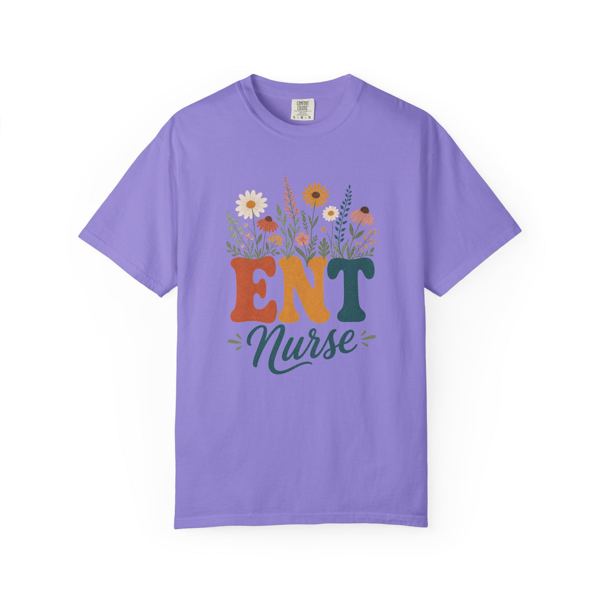 Wildflower ENT Nurse Comfort Colors 1717 tee in Violet