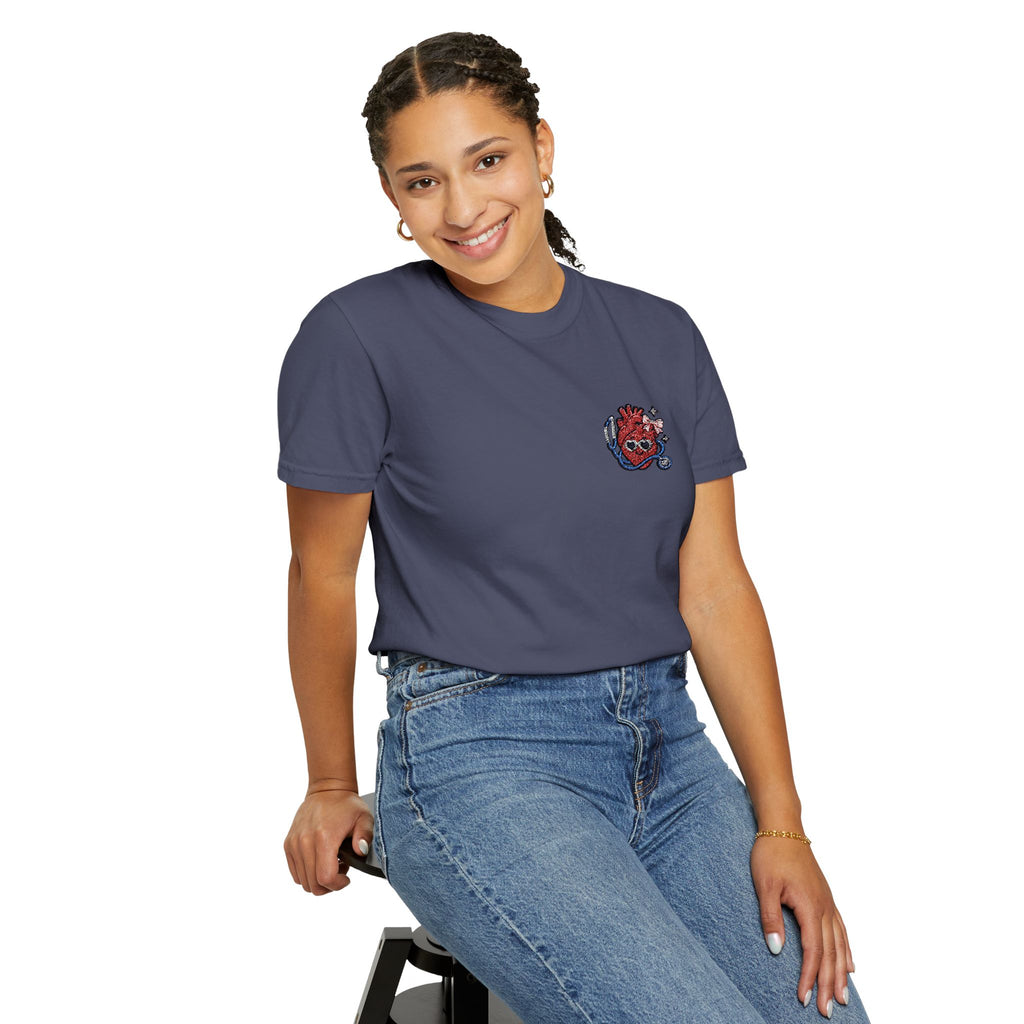 Cute Anatomical Heart Doctor Comfort Colors T-Shirt | Cardiology Nurse Gift