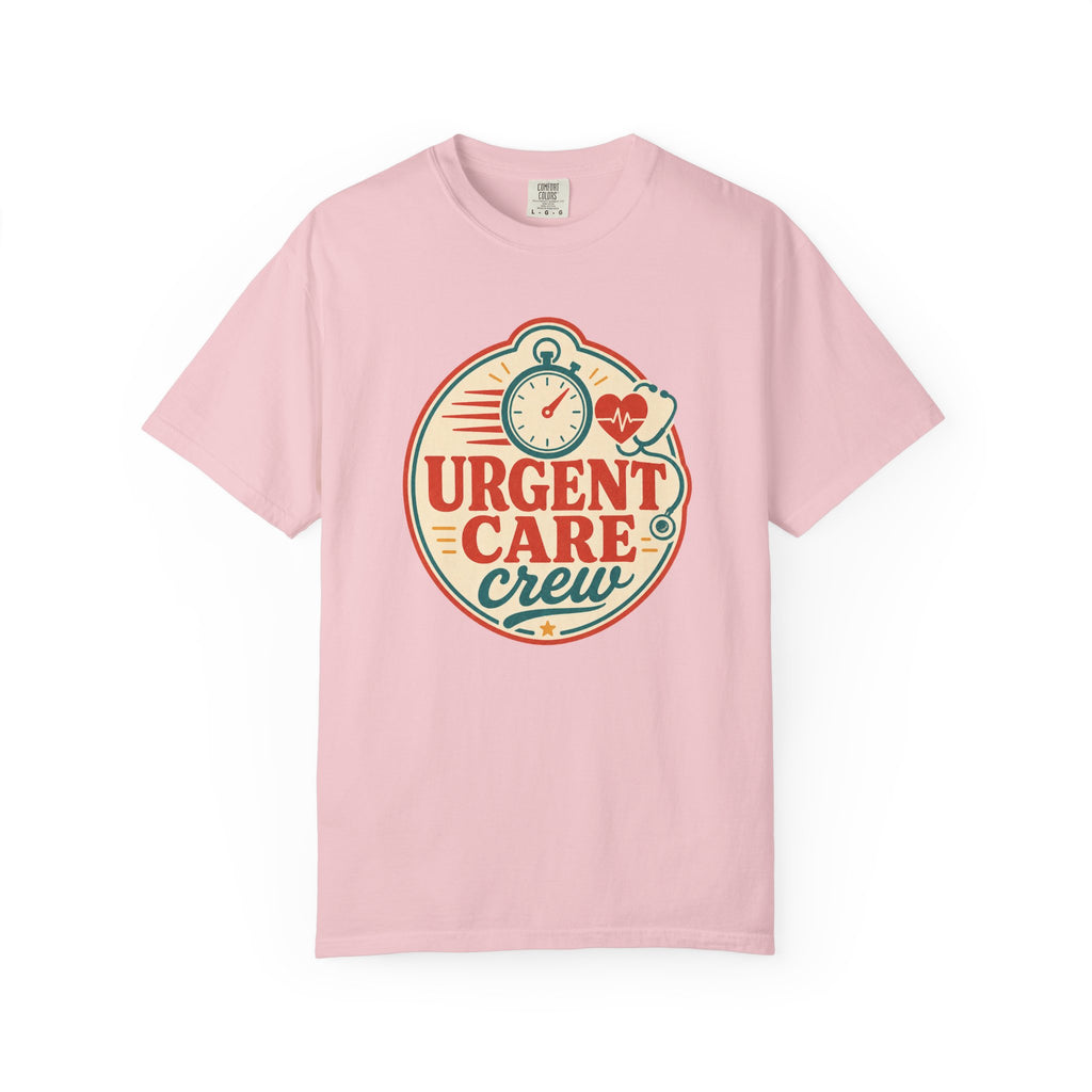 Urgent Care Crew printed Comfort Colors1717 tee in Blossom