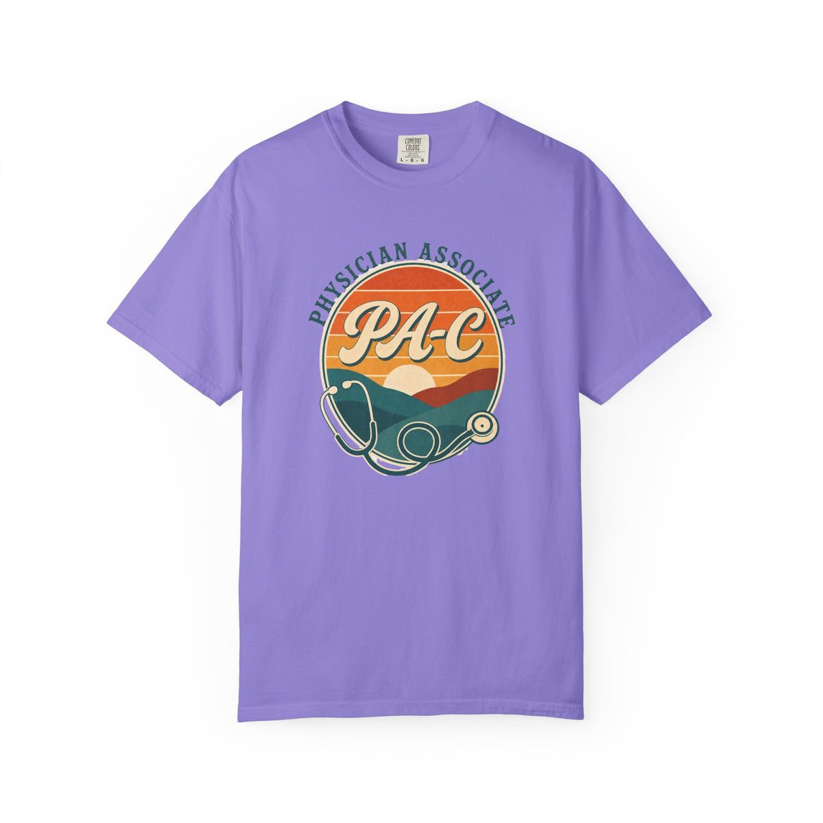 Physician Associate PA-C sunset Comfort Colors 1717 tee in Violet