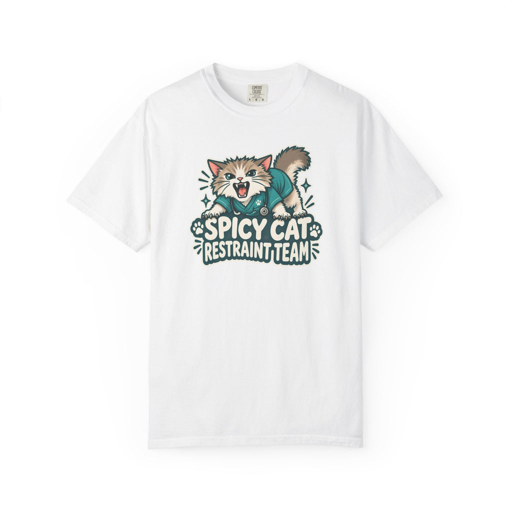 Spicy Cat Restraint Team Shirt in White
