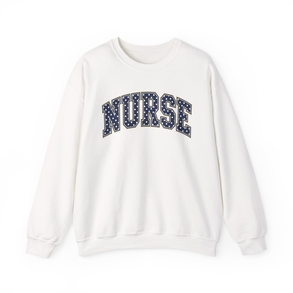 Nurse Polka Dot Varsity Sweatshirt in White