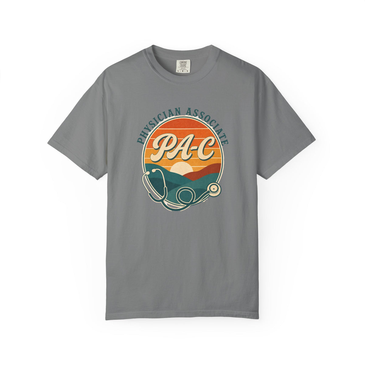 Physician Associate PA-C sunset Comfort Colors 1717 tee in Grey