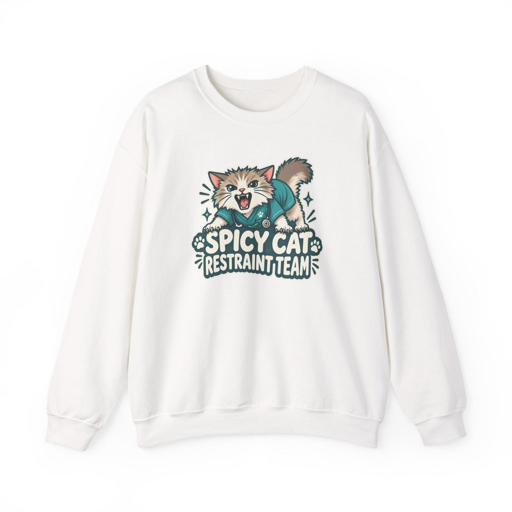 Spicy Cat Restraint Team Sweatshirt in White