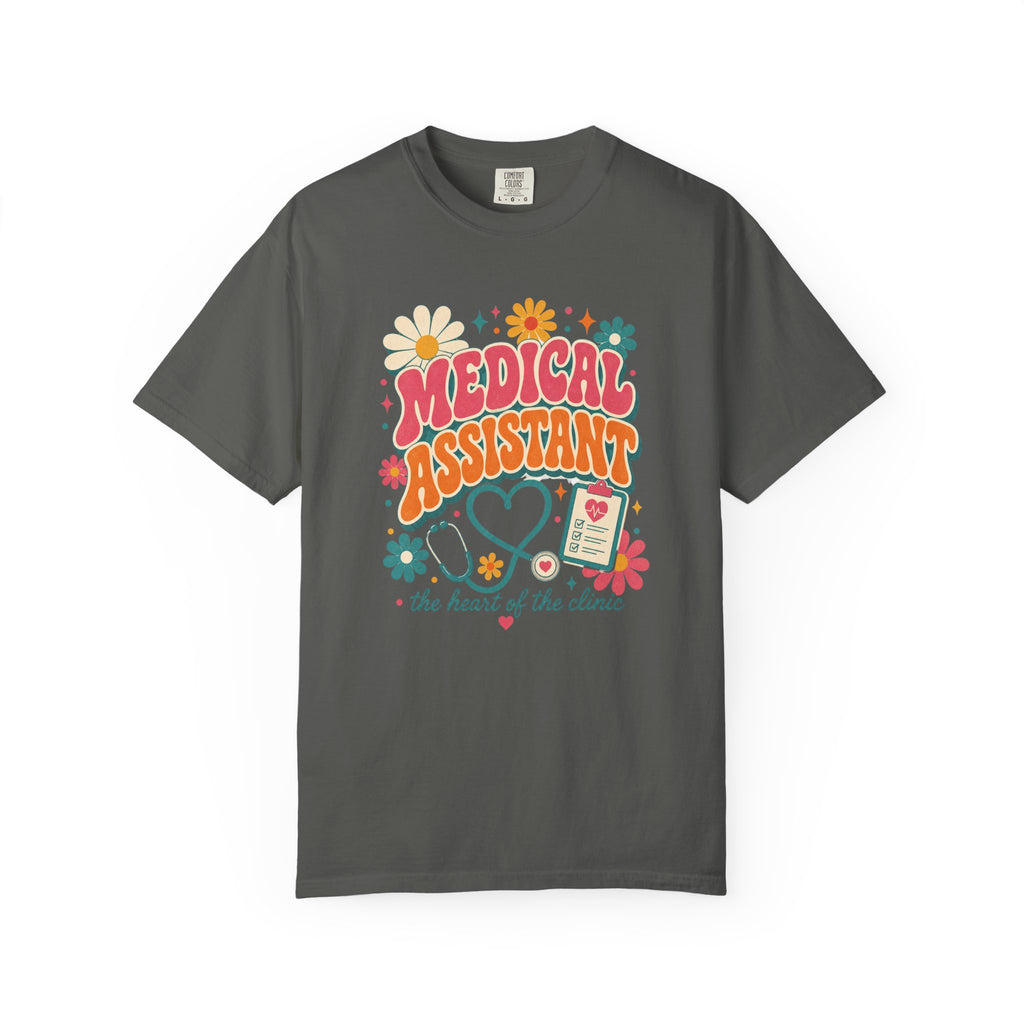 Medical Assistant Heart of the Clinic Comfort Colors 1717 tee in Pepper