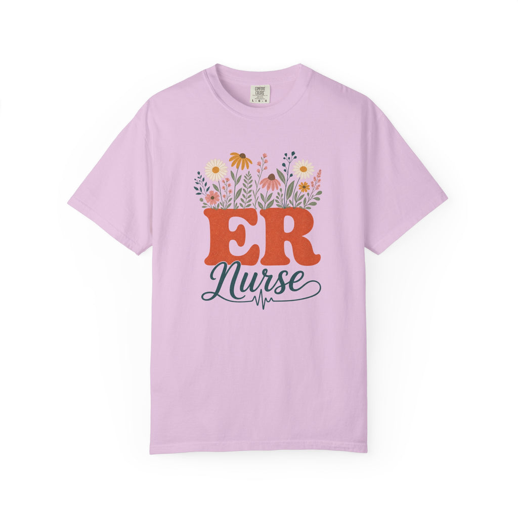 Wildflower ER Nurse Comfort Colors 1717 tee in Orchid