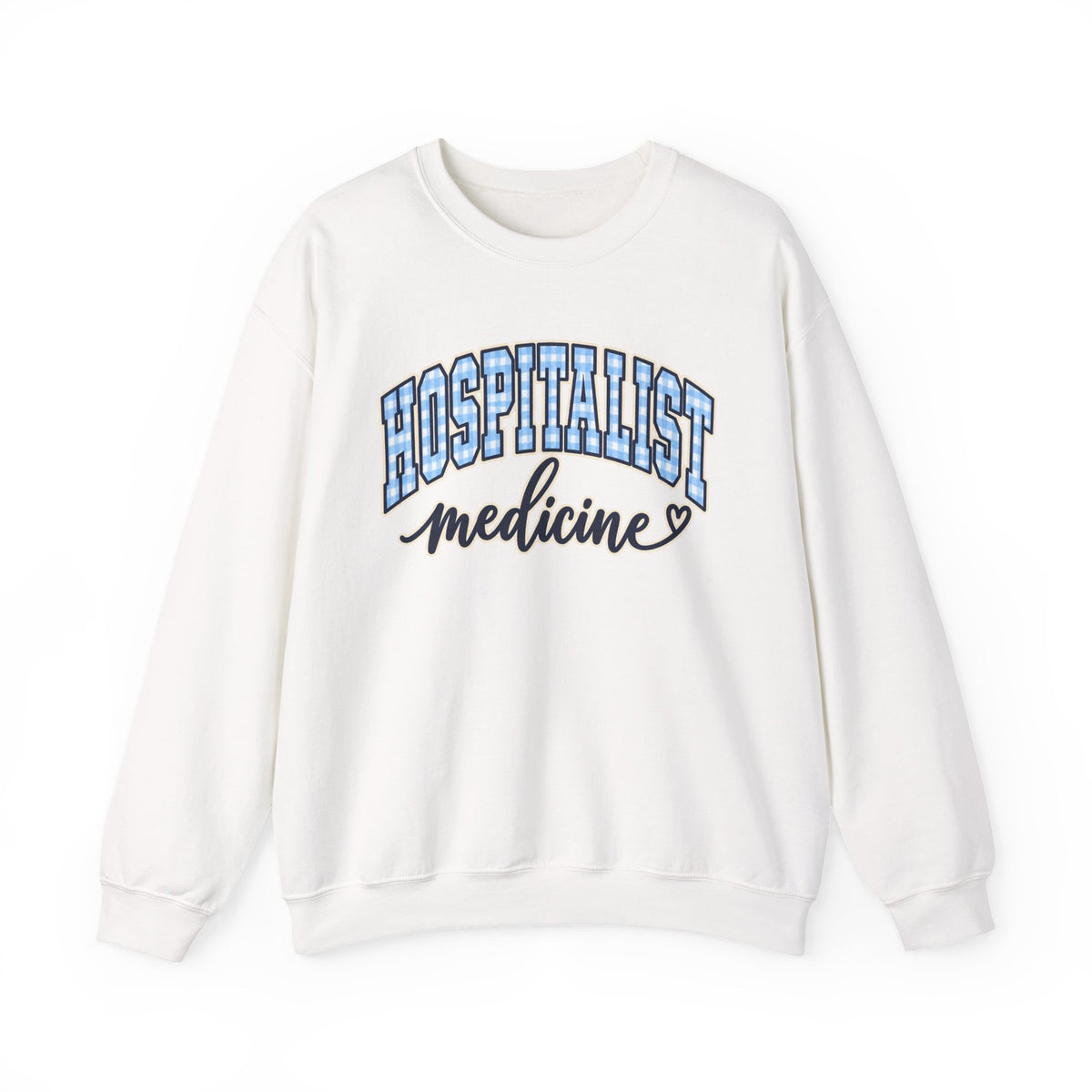 Hospitalist Gingham Sweatshirt in White