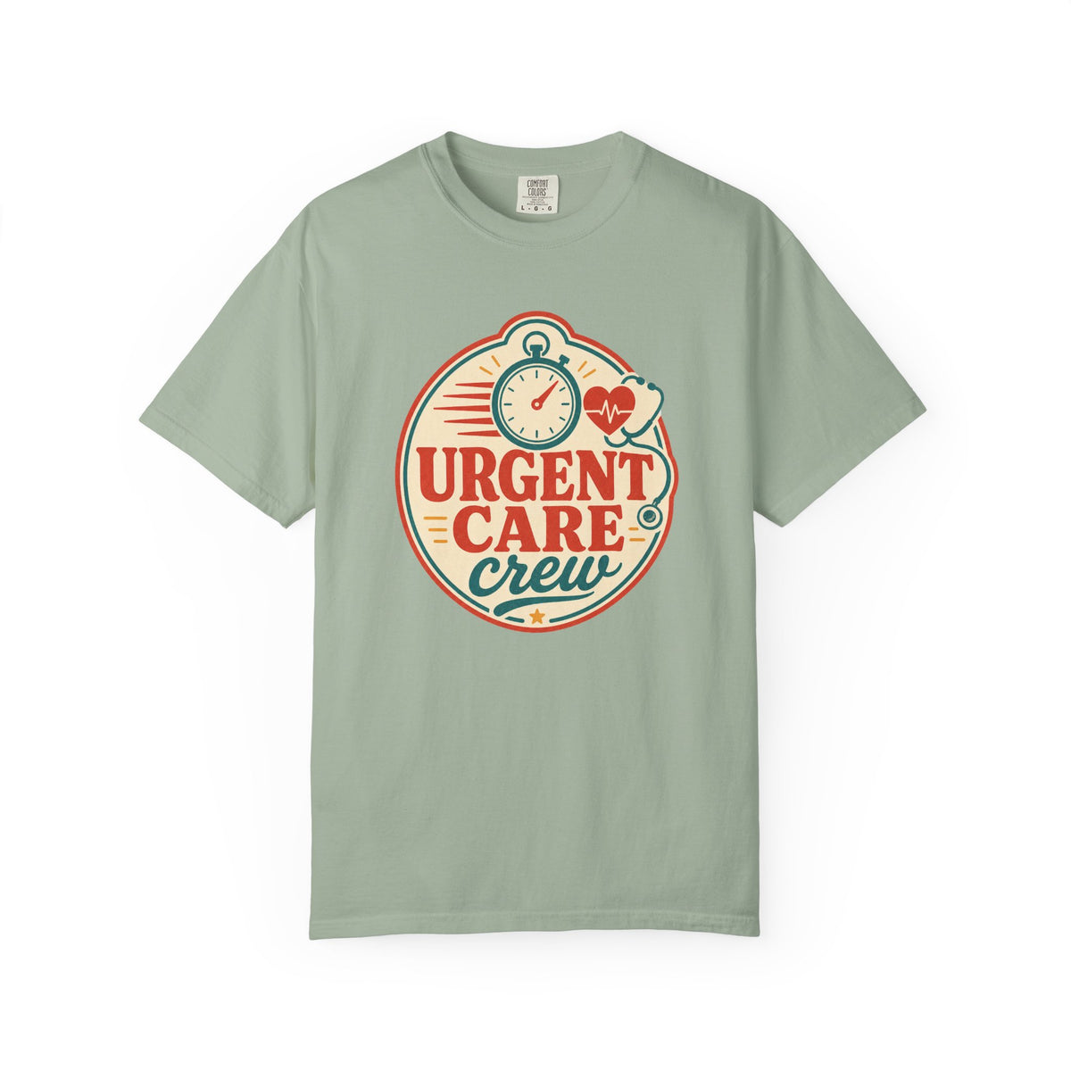 Urgent Care Crew printed Comfort Colors1717 tee in Bay