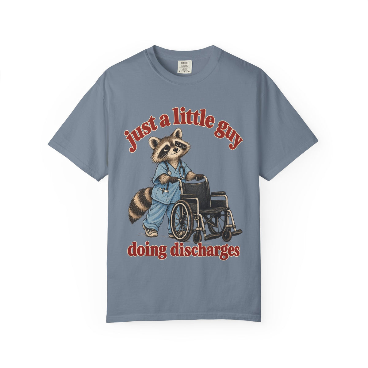 Just a Little Guy Doing Discharges Shirt in Blue Jean