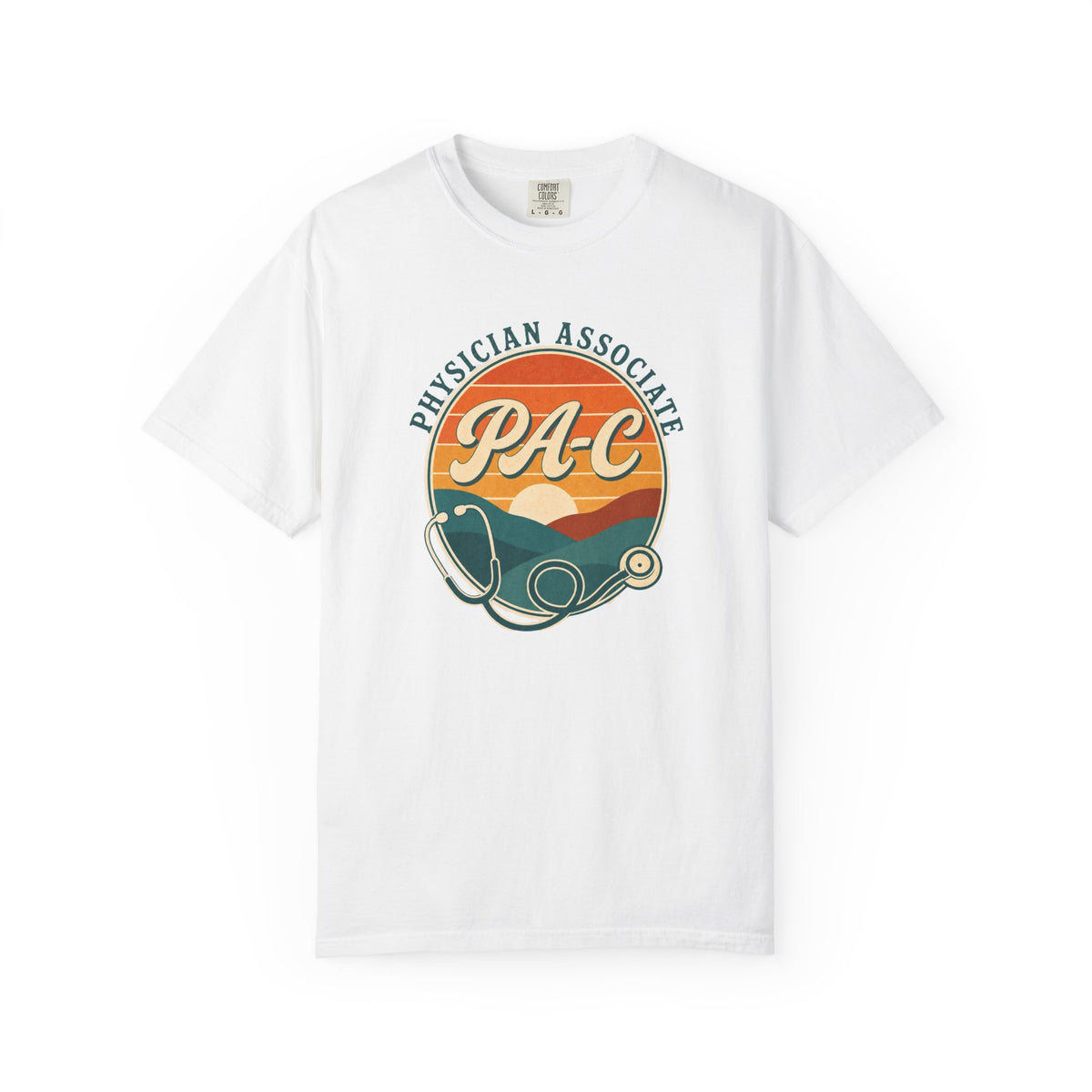 Physician Associate PA-C sunset Comfort Colors 1717 tee in White