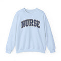 Nurse Polka Dot Varsity Sweatshirt in Light Blue