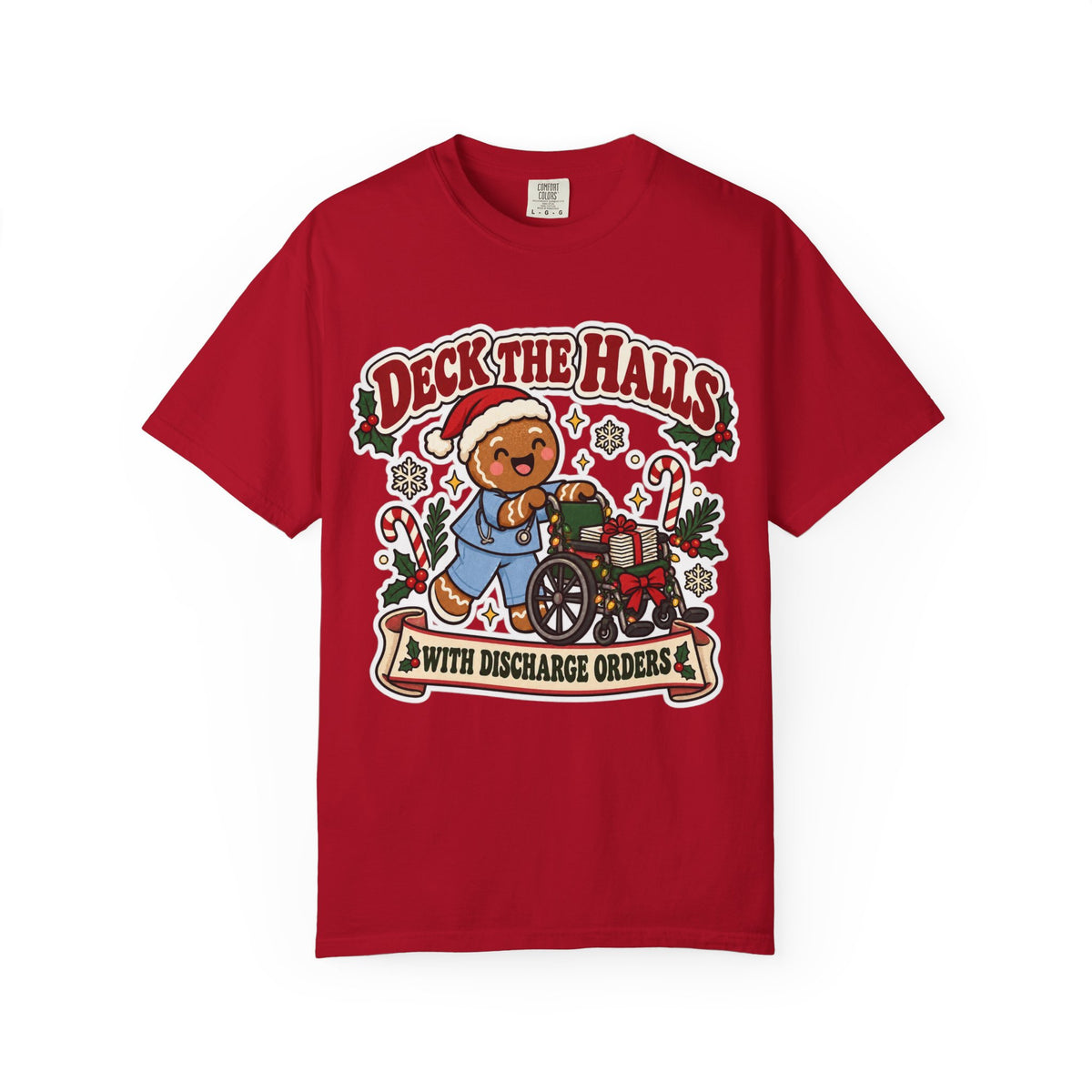 Deck the Halls with Discharge Orders Shirt in Red