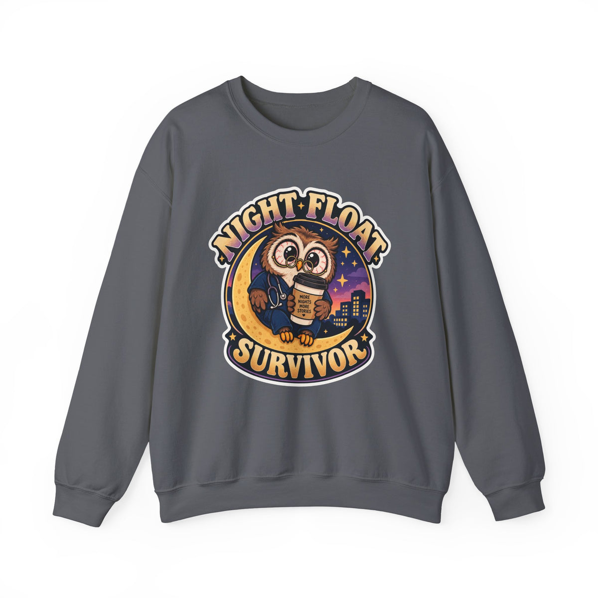 Night Float Survivor Sweatshirt in Charcoal
