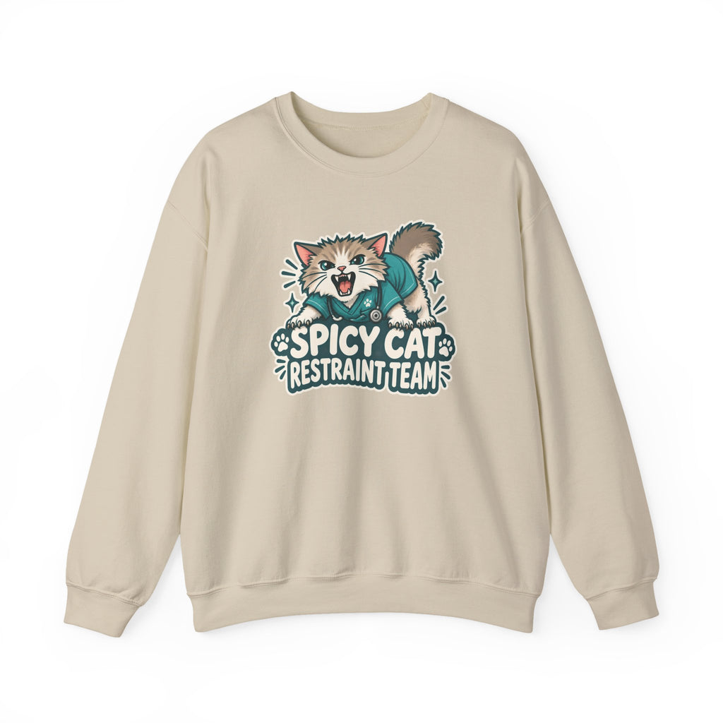 Spicy Cat Restraint Team Sweatshirt in Sand