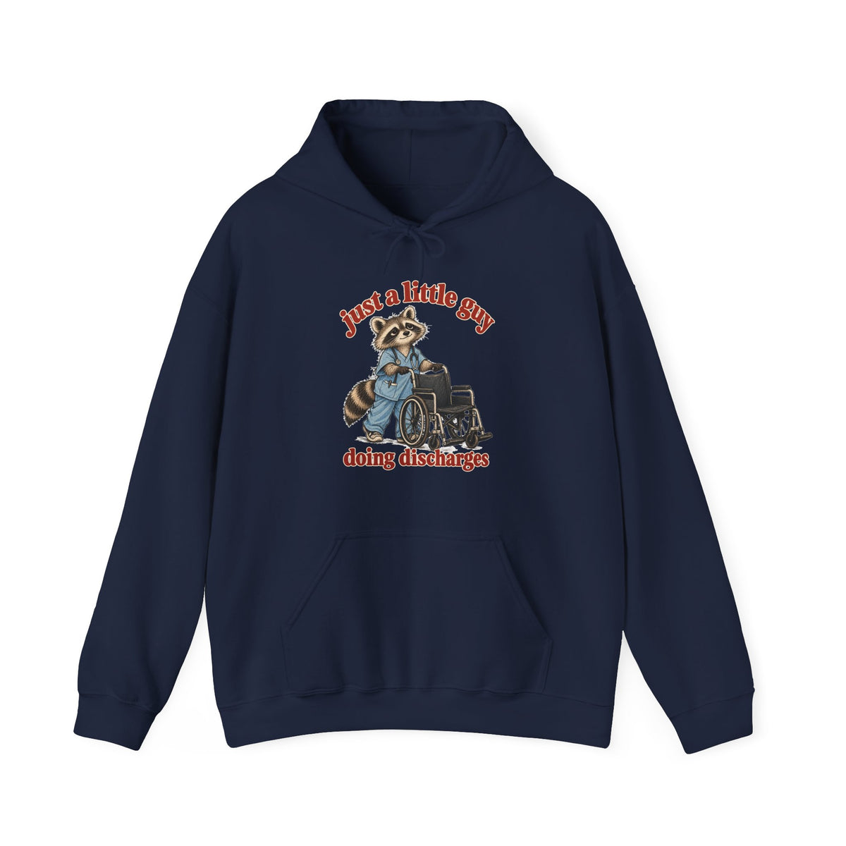 Just a Little Guy Doing Discharges Hoodie in Navy