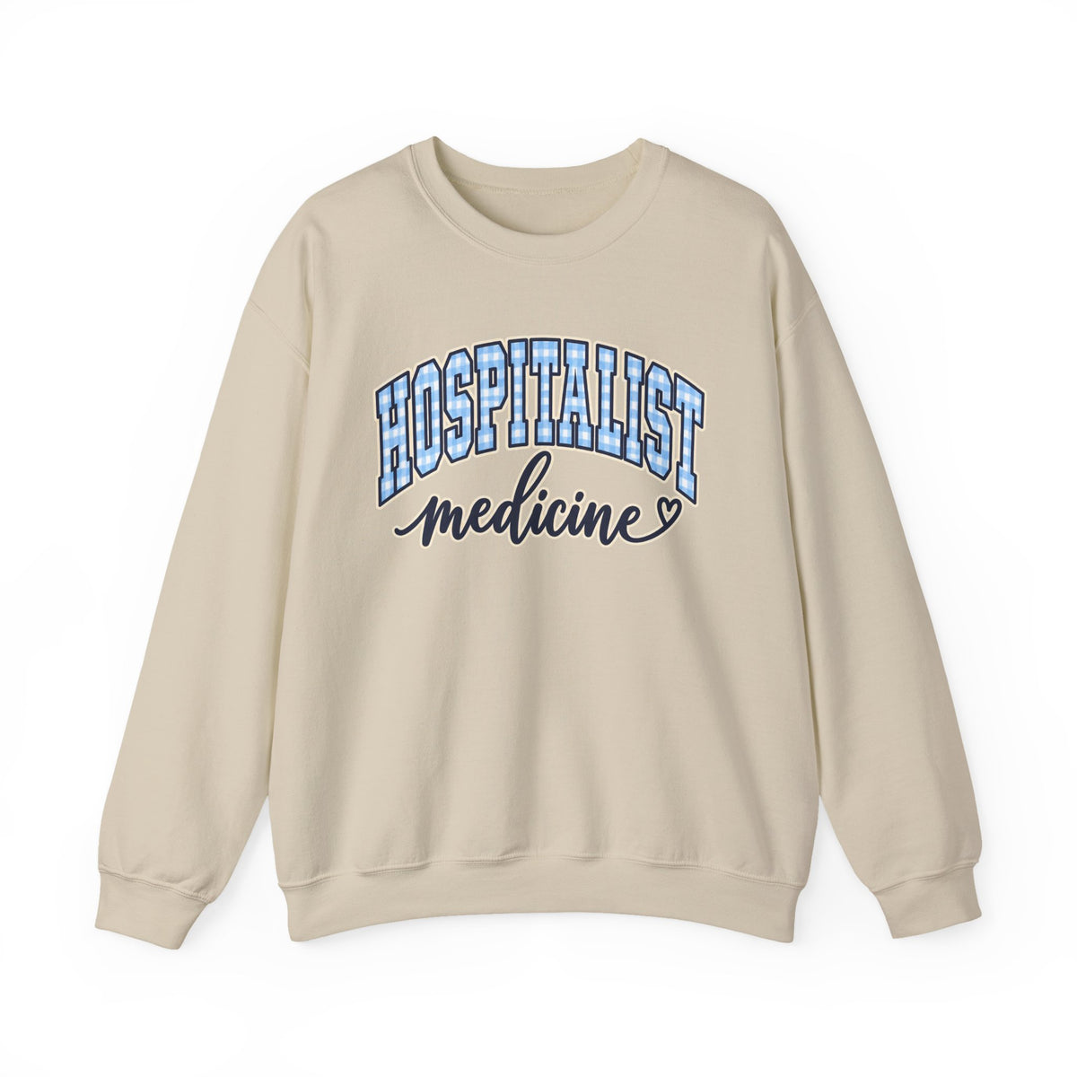 Hospitalist Gingham Sweatshirt in Sand