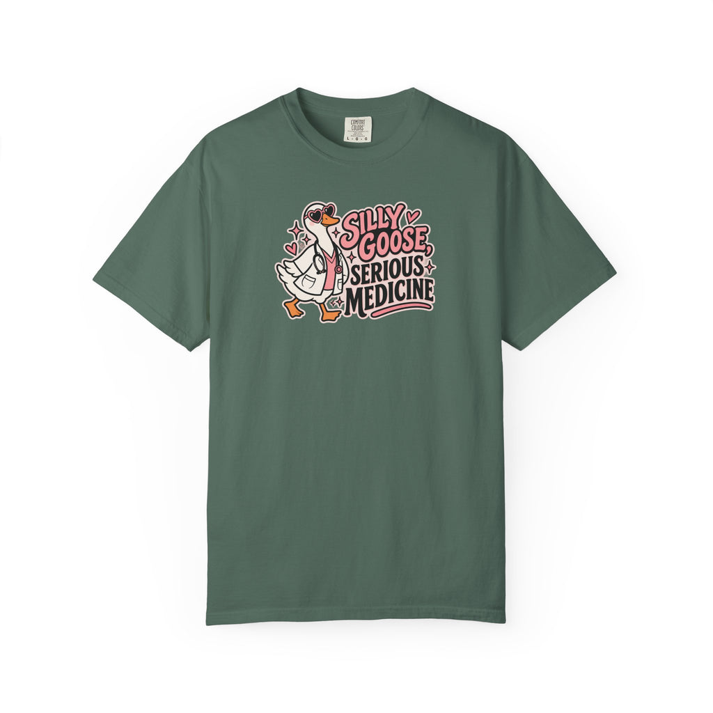 Silly Goose Serious Medicine Shirt in Blue Spruce