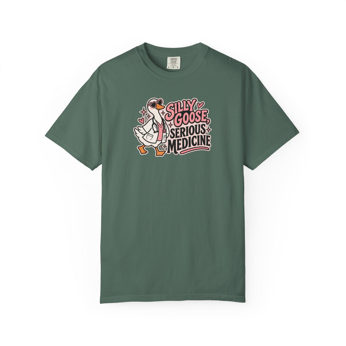 Silly Goose Serious Medicine Shirt in Blue Spruce