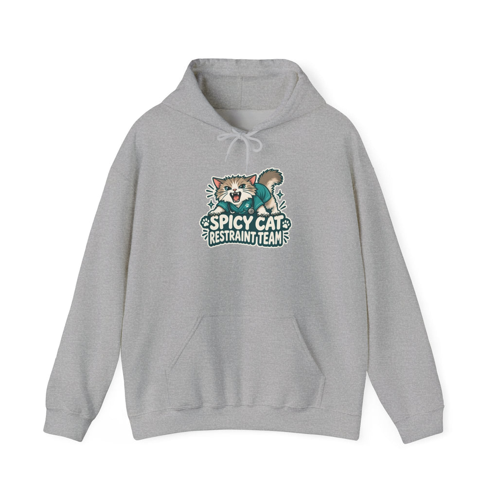 Spicy Cat Restraint Team Hoodie in Sport Grey