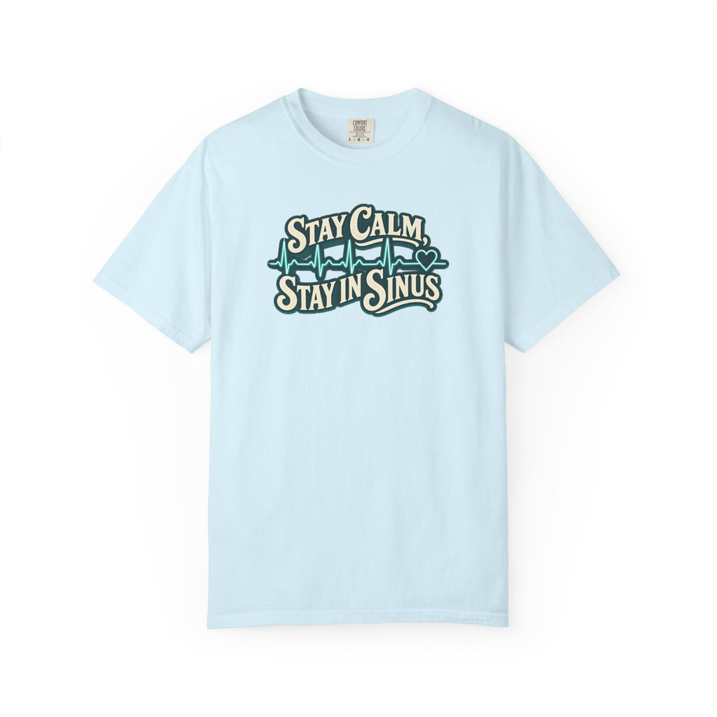 Stay Calm Stay in Sinus Shirt in Chambray