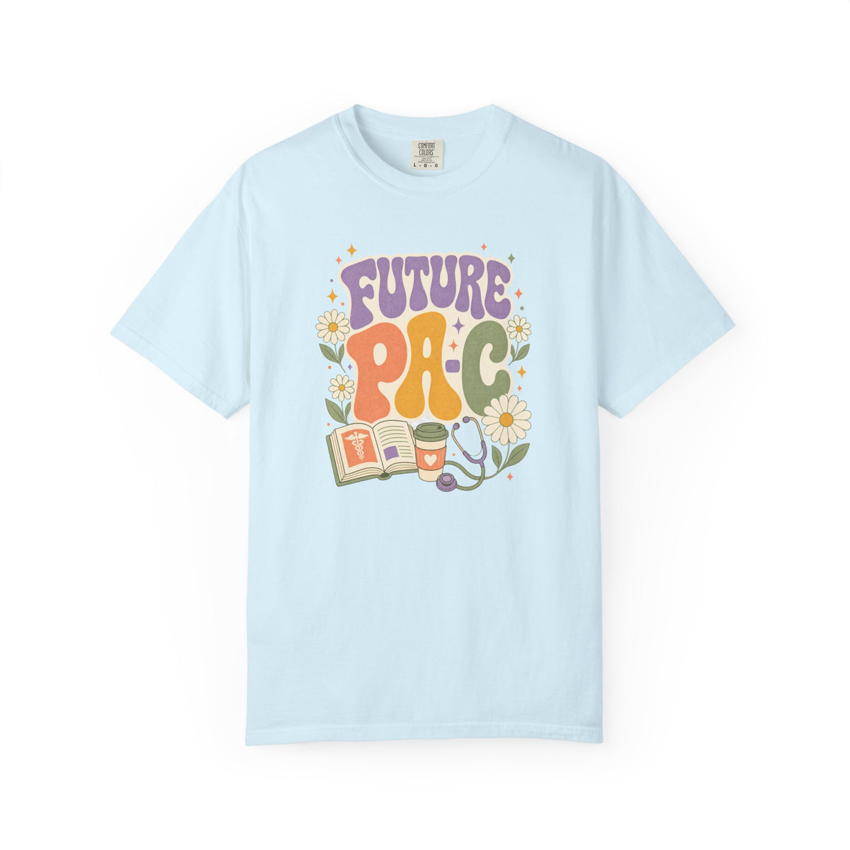 Future PA-C floral Comfort Colors 1717 tee in Chambray