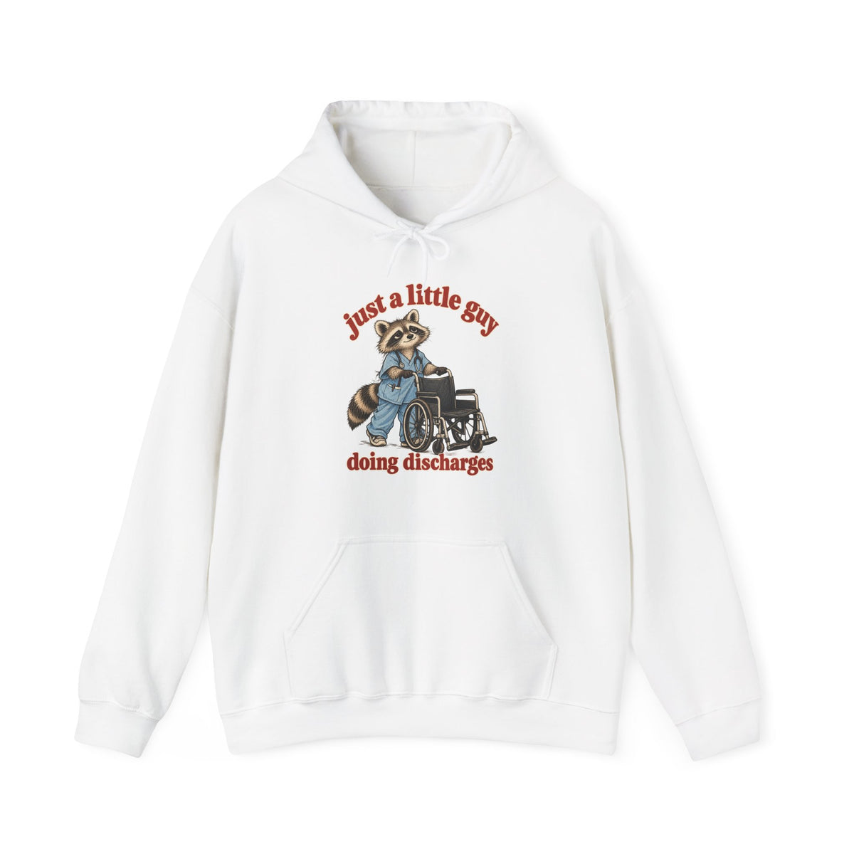 Just a Little Guy Doing Discharges Hoodie in White